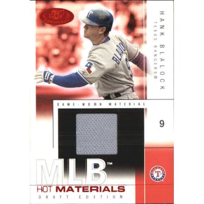 2004 Hot Prospects Draft MLB Red Hot Materials #HB Hank Blalock Jsy