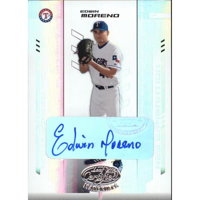 2004 Leaf Certified Materials Mirror Autograph White #297 Edwin Moreno NG/50