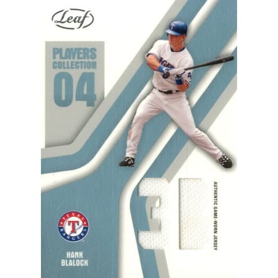 2004 Leaf Players Collection Jersey Platinum #31 Hank Blalock Home