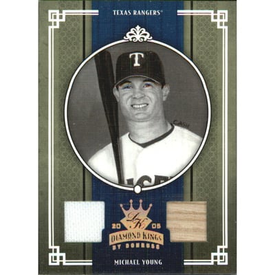 2005 Diamond Kings Materials Bronze B/W #230 Michael Young Bat-Jsy/100