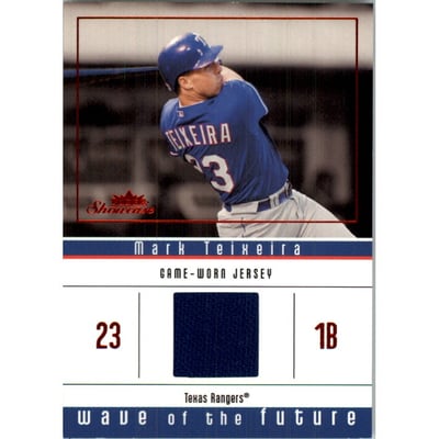 2005 Fleer Showcase Wave of the Future Jersey Red #MT Mark Teixeira