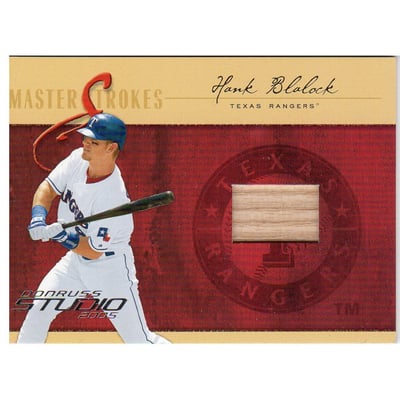 2005 Studio Masterstrokes Bat #MS17 Hank Blalock/50