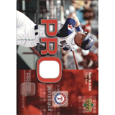 2005 Upper Deck Pros and Prospects Pro Material #HB Hank Blalock
