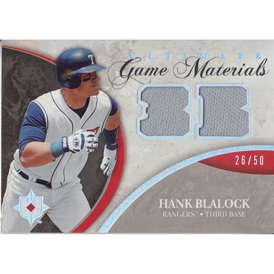 2006 Ultimate Collection Game Materials #HB Hank Blalock Jsy