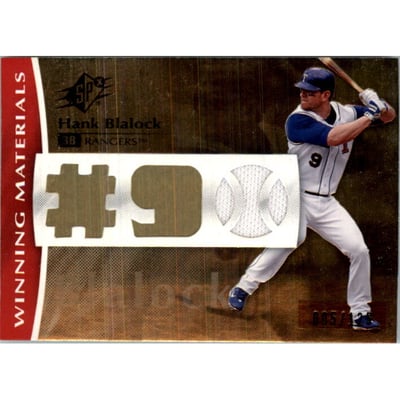 2008 SPx Winning Materials Jersey Number 125 #HB Hank Blalock