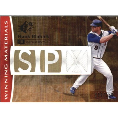 2008 SPx Winning Materials SPx Die Cut 150 #HB Hank Blalock