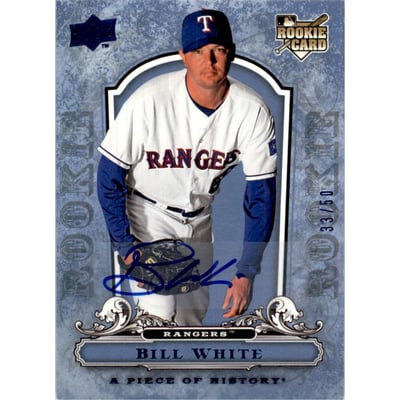 2008 UD A Piece of History Rookie Autographs Blue #148 Bill White/50