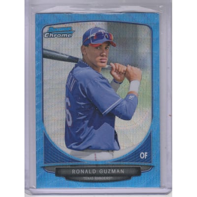 2013 Bowman Chrome Prospects Blue Wave Refractors #BCP74 Ronald Guzman