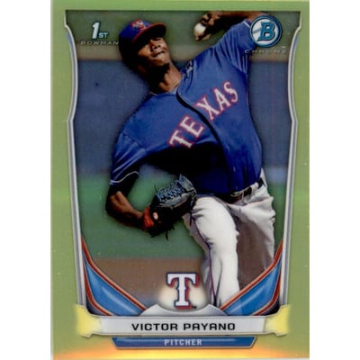 2014 Bowman Chrome Mini Factory Set Yellow Refractors #144 Victor Payano
