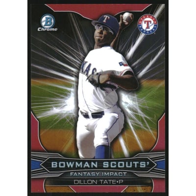 2015 Bowman Chrome Draft Scouts Fantasy Impacts Gold Refractors #BSIDT Dillon Tate
