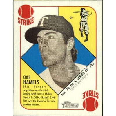 2015 Topps Heritage '51 Collection Mini Gold Back #70 Cole Hamels