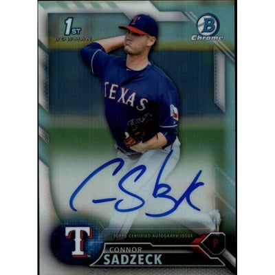 2016 Bowman Chrome Prospect Autographs Refractors #BCAPCS Connor Sadzeck