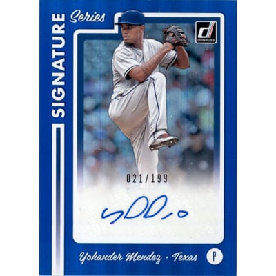 2017 Donruss Signature Series Blue #SSYM Yohander Mendez/199