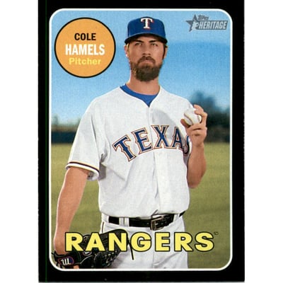 2018 Topps Heritage Black Border #408 Cole Hamels