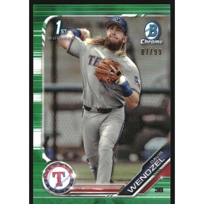 2019 Bowman Chrome Draft Green Refractors #BDC81 Davis Wendzel