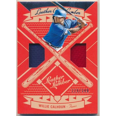 2019 Panini Leather and Lumber Leather and Lumber Dual Jersey Relics #29 Willie Calhoun/349