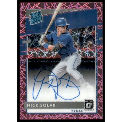 2020 Donruss Optic Rated Rookies Signatures Pink Velocity #7 Nick Solak