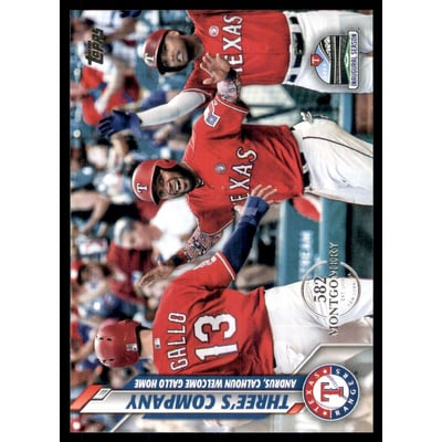 2020 Topps Factory Set 582 Montgomery Club #365 Three's Company/Elvis Andrus/Willie Calhoun/Joey Gallo