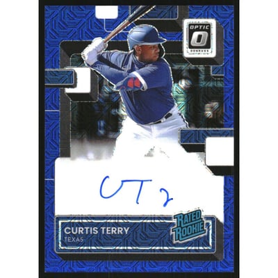 2022 Donruss Optic Rated Rookies Signatures Blue Mojo #54 Curtis Terry/99
