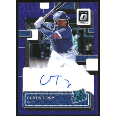 2022 Donruss Optic Rated Rookies Signatures Purple Mojo #54 Curtis Terry/88