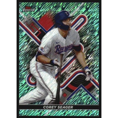 2022 Finest Aqua Shimmer Refractors #97 Corey Seager