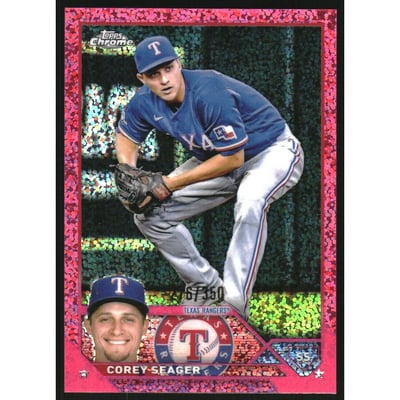 2023 Topps Chrome Magenta Speckle Refractors #45 Corey Seager