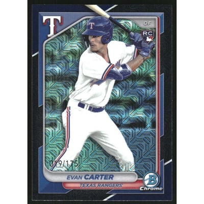 2024 Bowman Chrome Bowman Mega Box Navy Refractors #46 Evan Carter