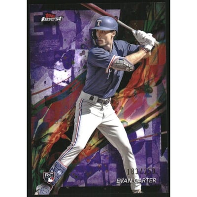 2024 Finest Purple Refractors #62 Evan Carter