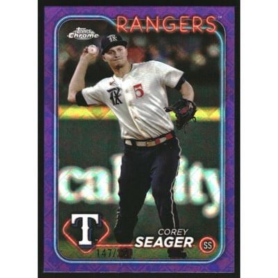 2024 Topps Chrome Logofractor Purple Refractors #100 Corey Seager