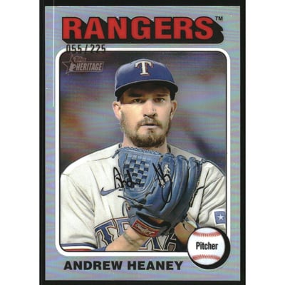 2024 Topps Heritage Chrome Silver Refractors #478 Andrew Heaney HN/225