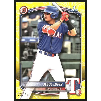2025 Bowman Prospects Yellow Pattern #BP88 Jesus Lopez