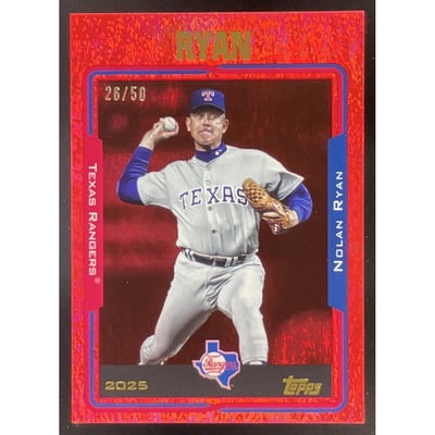 2025 Topps Archives 2005 Design Red Hot Foilboard #262 Nolan Ryan /50