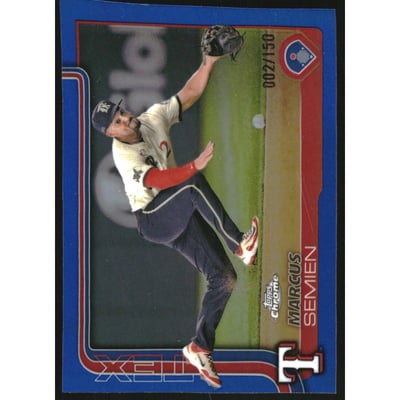 2025 Topps Chrome Blue Refractors #27 Marcus Semien