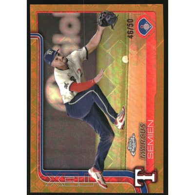 2025 Topps Chrome Logofractor Gold Refractors #27 Marcus Semien