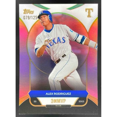 2025 Topps Welcome to the Club: 3-X MVP Pink Foil #10 Alex Rodriguez 2003/125