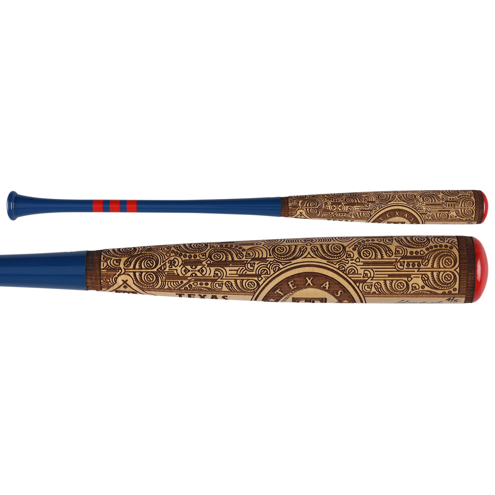 Bâton de baseball Pillbox Bat Company Mural Series autographié par Adrian Beltre, Texas Rangers, avec inscription « HOF 2024 » - Édition limitée à 5 exemplaires