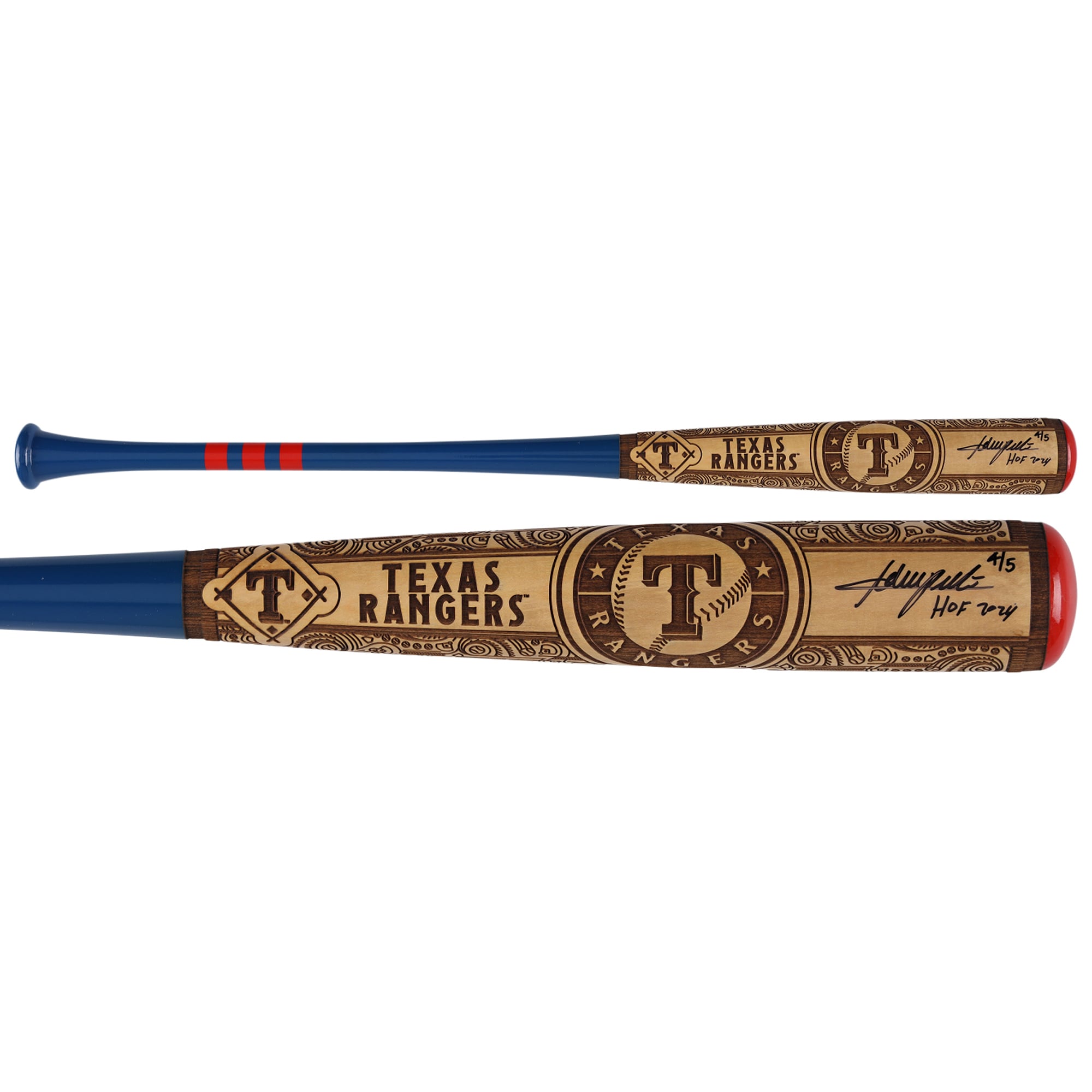 Bâton de baseball Pillbox Bat Company Mural Series autographié par Adrian Beltre, Texas Rangers, avec inscription « HOF 2024 » - Édition limitée à 5 exemplaires