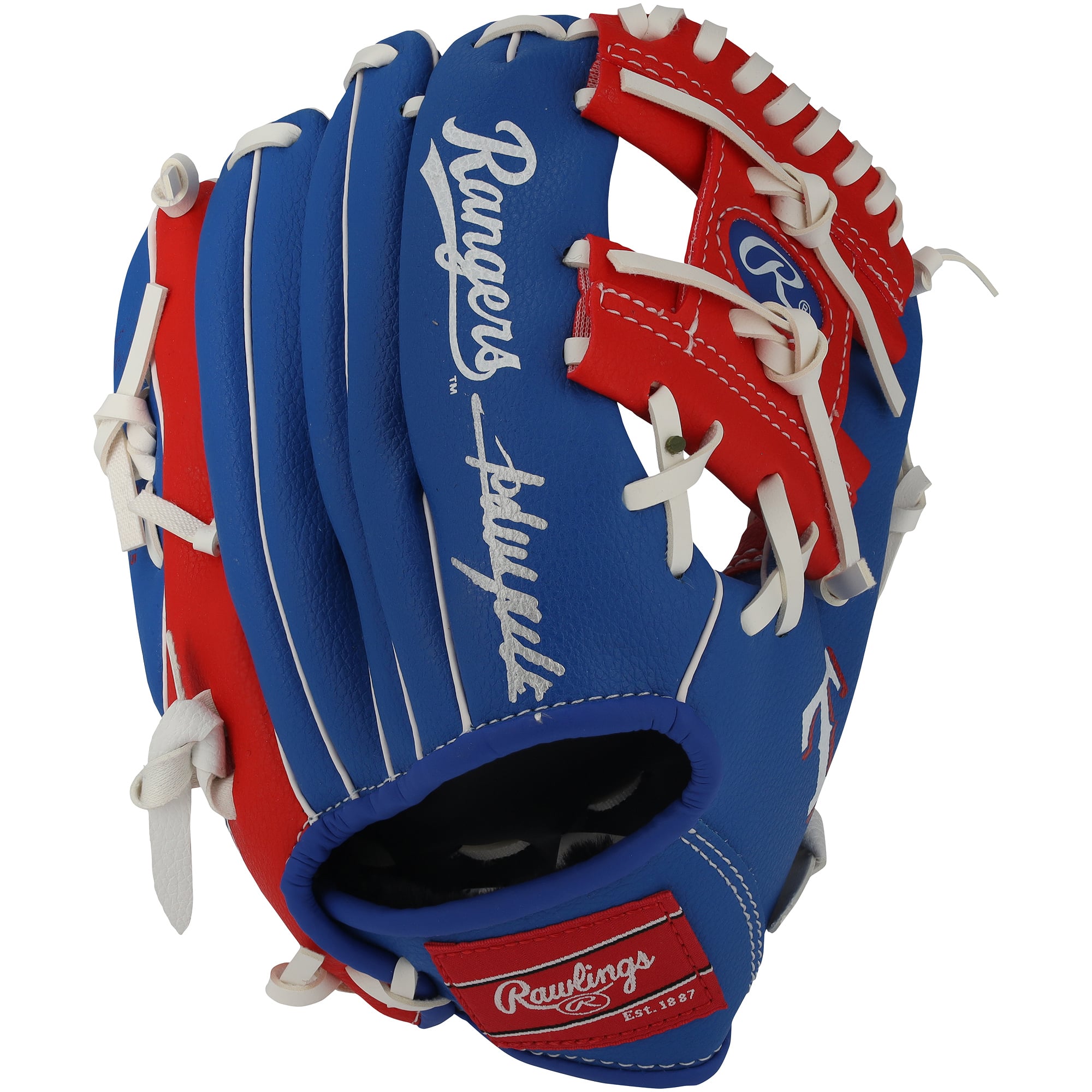 Gant de collection Rawlings 10" autographié par Adrian Beltre, Texas Rangers, avec logo de l'équipe
