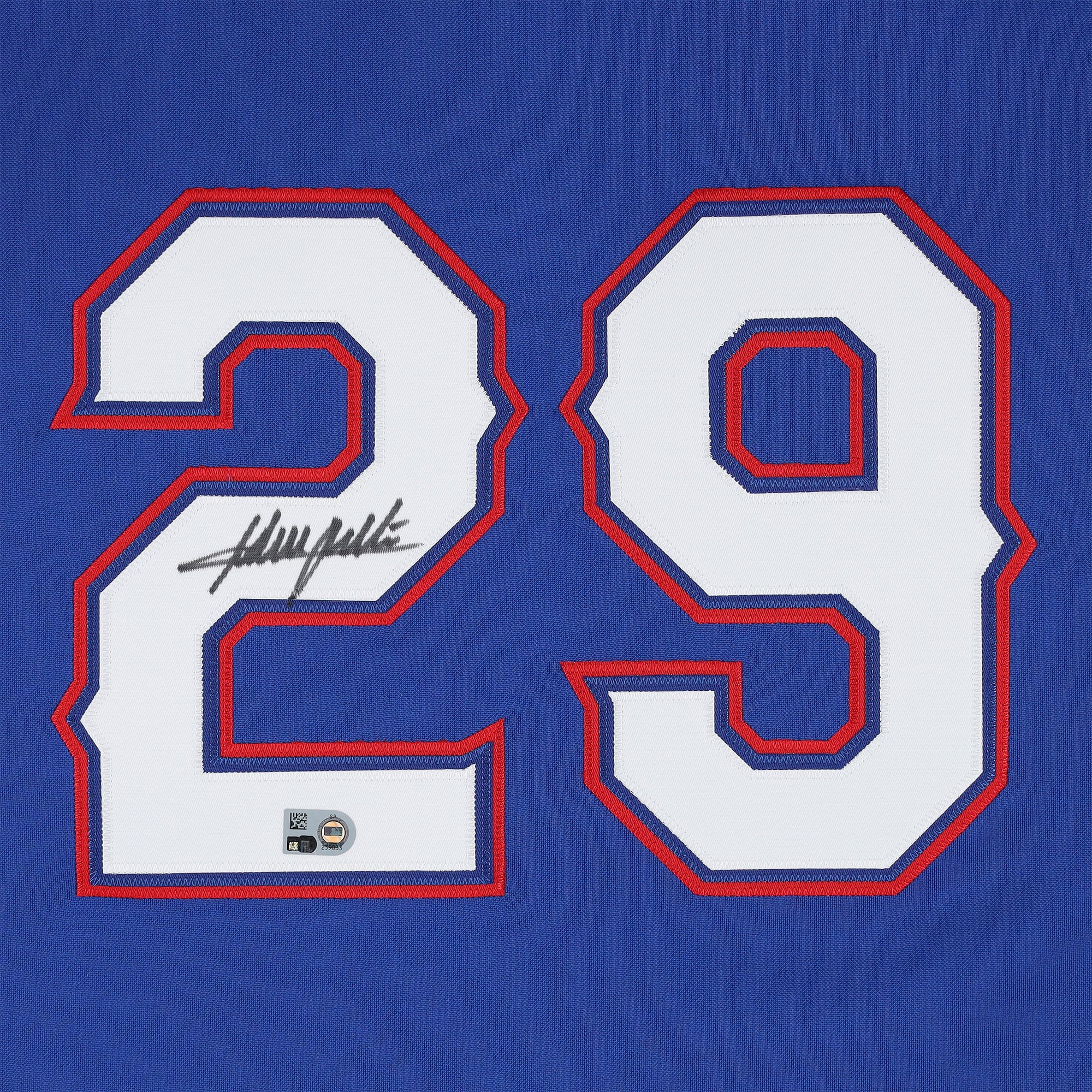 Maillot d'entraînement au bâton Royal Mitchell & Ness autographié par Adrian Beltre des Texas Rangers