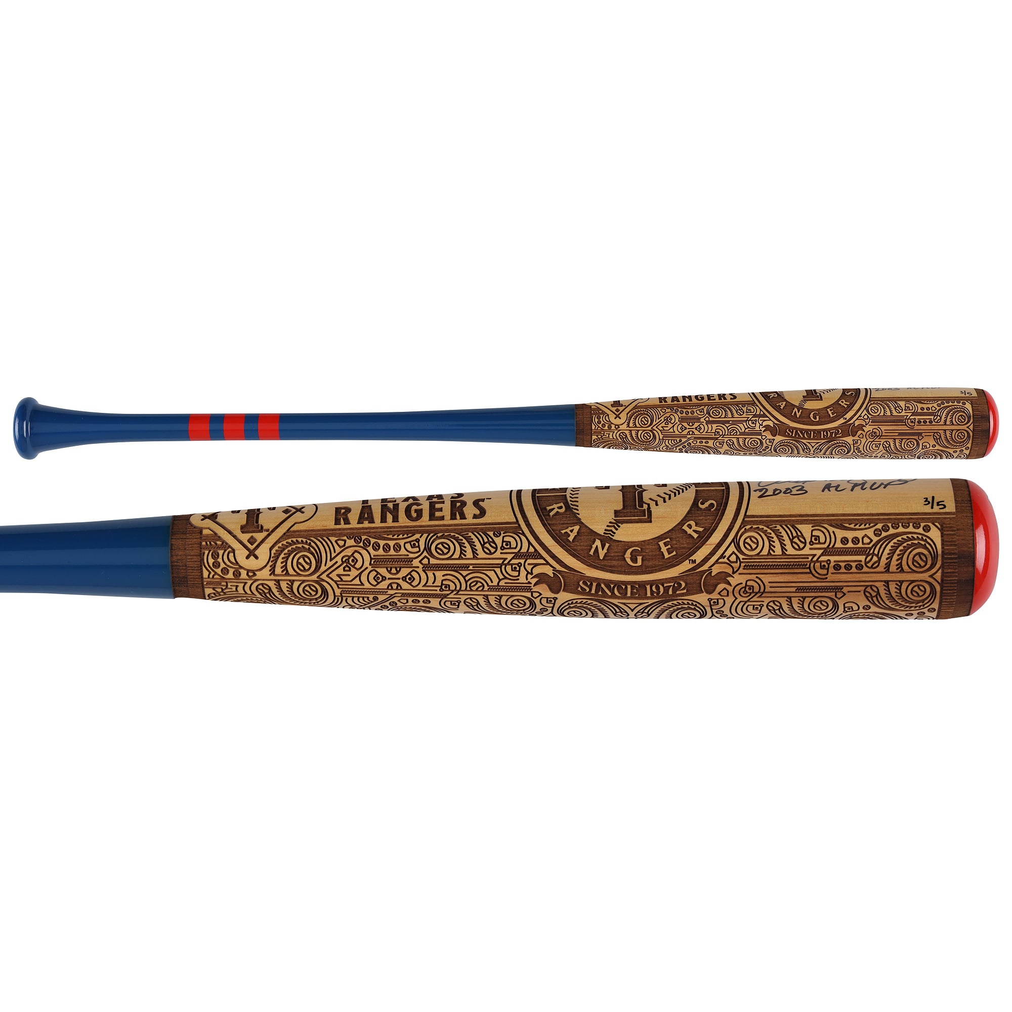 Alex Rodriguez Texas Rangers Autographed Pillbox Bat Company Mural Series Bat with "03 AL MVP" Inscription