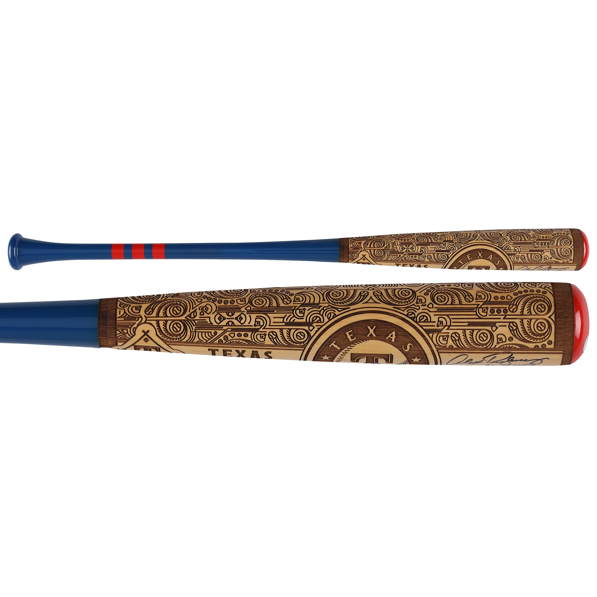 Alex Rodriguez Texas Rangers Autographed Pillbox Bat Company Mural Series Bat with "03 AL MVP" Inscription