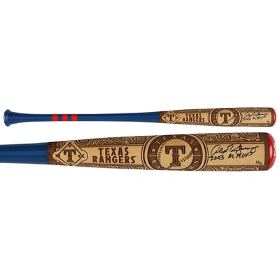 Alex Rodriguez Texas Rangers Autographed Fanatics Authentic Pillbox Bat Company Mural Series Bat with "03 AL MVP" Inscription - Limited Edition #3/5