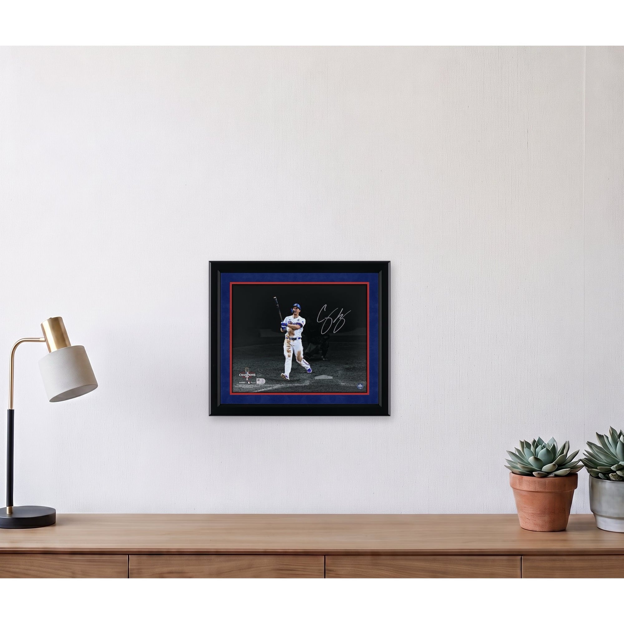 Corey Seager Texas Rangers Autographed 2023 World Series Champions 11" x 14" Hitting Spotlight Photograph
