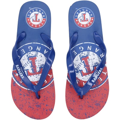Texas Rangers FOCO Big Logo Flip-Flops