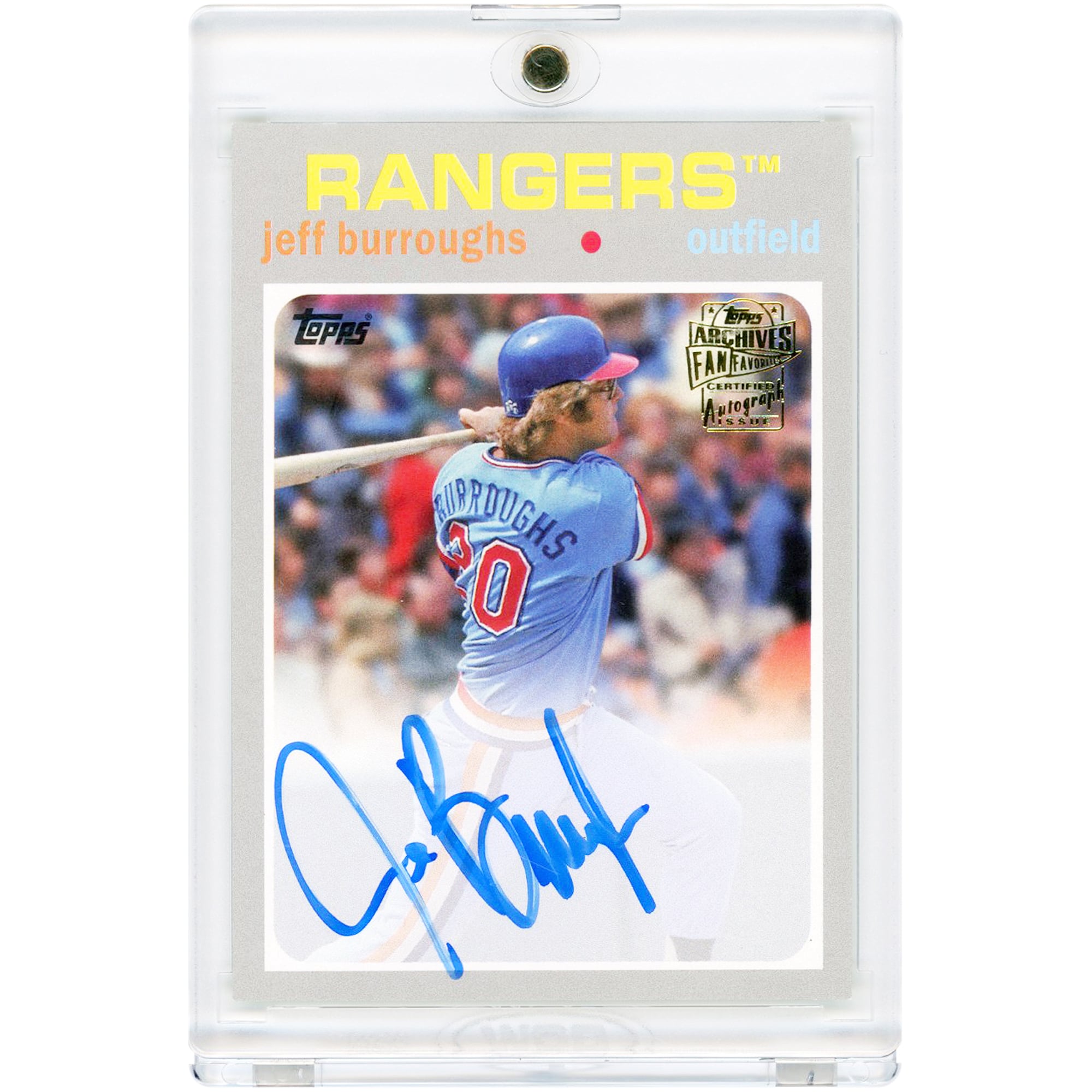 Carte autographiée Jeff Burroughs des Texas Rangers, collection Topps Archives 2016, favorite des fans, n° FFA-JB