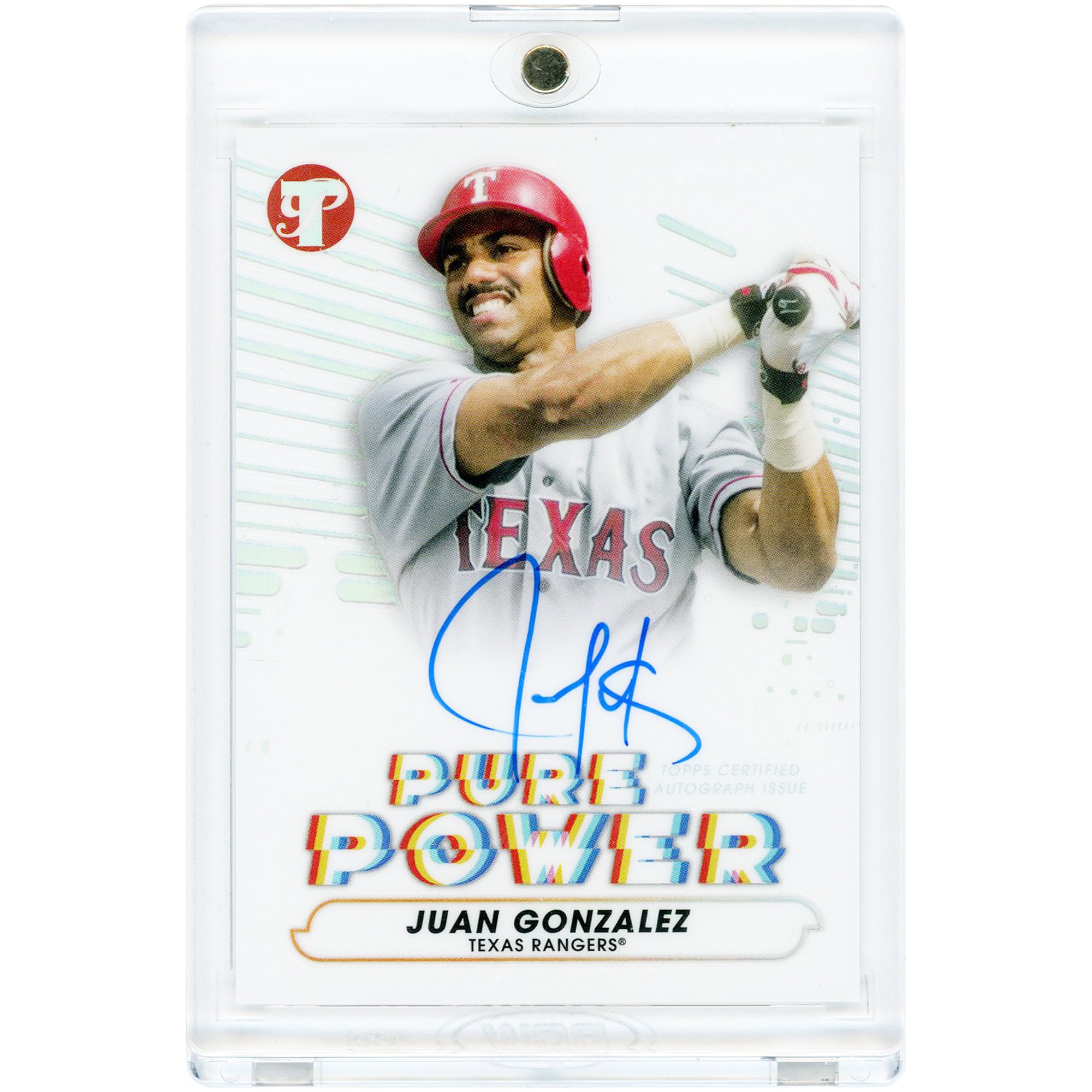 Juan González Texas Rangers Autographed 2022 Topps Pristine Pure Power #PPA-JG Card