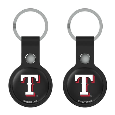 Texas Rangers Keyscaper Black Leatherette AirTag Holder 2-Pack