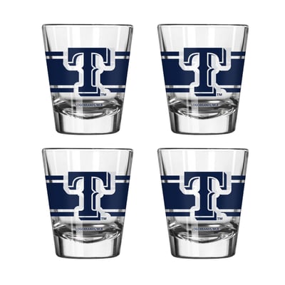 Texas Rangers Logo Brands Four-Piece Stripe Shot Glass Set