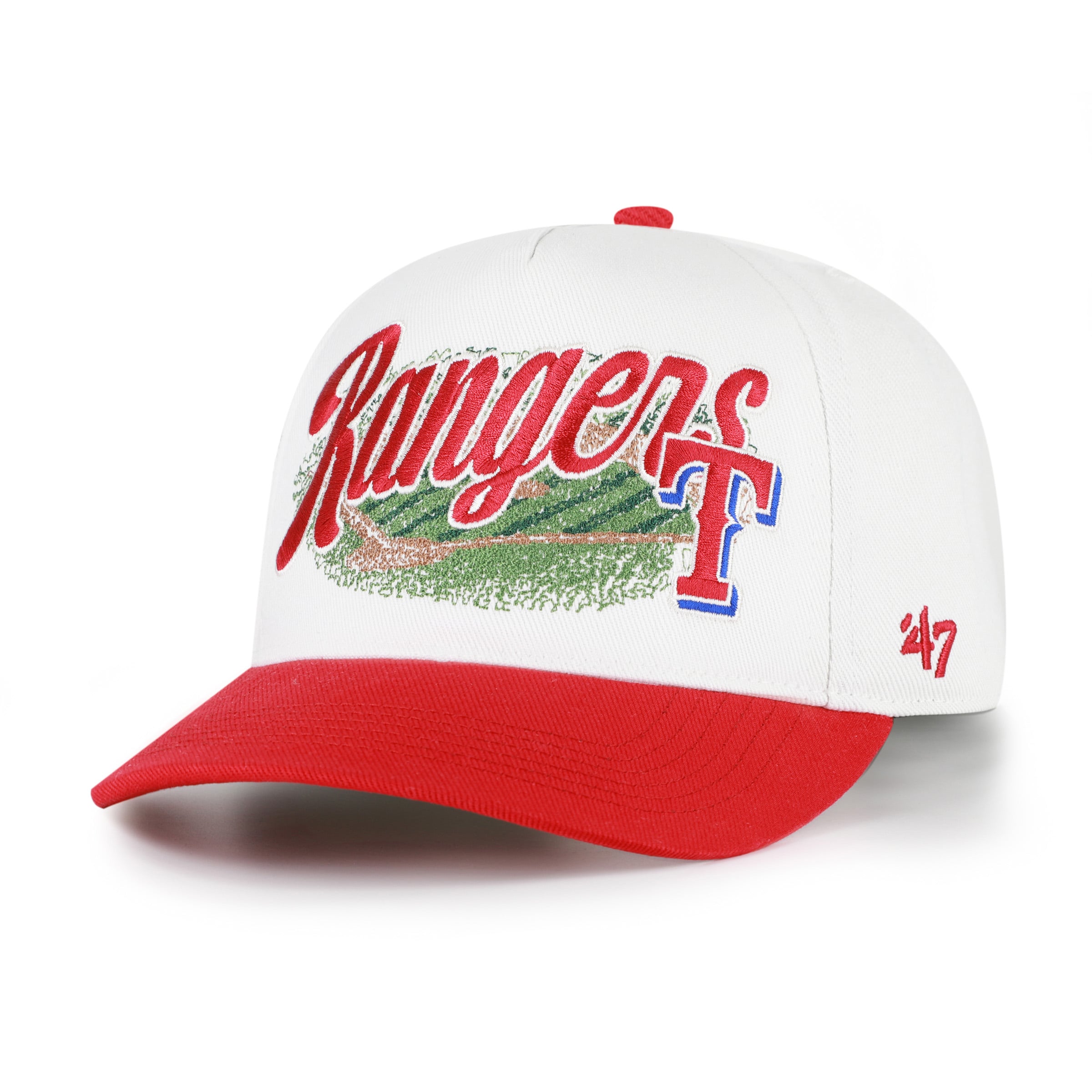 Casquette ajustable Texas Rangers Enfield Hitch blanche et rouge « 47 » pour homme