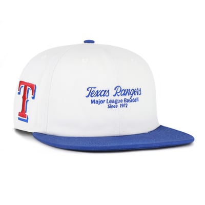 Texas Rangers '47 Script Stack Relaxed Captain Snapback - White/Royal